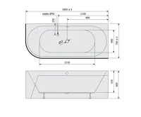 POLYSAN VIVA R MONOLITH asymetrická vana 180x75x60cm, bílá (9)