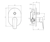 AQUALINE LOTTA podomítková sprchová baterie, 2 výstupy, chrom (2)