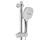 Sprchová souprava, třípolohová sprcha, šedostříbrná hadice, horní držák sprchy (3)