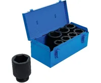 BGS Hlavice nástrčné silové šestihranné, prodloužené, 25 mm (1"), 27 - 50 mm, 8dílná (1)