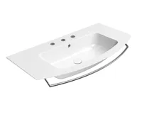 GSI PURA keramické umyvadlo Slim oblé 102x52cm, broušená spodní hrana, 3 otvory, bílá ExtraGlaze (2)