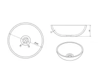 SAPHO PRIORI keramické umyvadlo na desku, Ø 41 cm, bílá s modrým vzorem (9)