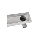 AQUALINE PAVINO nerezový podlahový žlab s roštem pro dlažbu, L-860, DN50 (1)