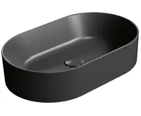 GSI KUBE X keramické umyvadlo na desku, 60x37cm, oválné, černá mat GSI KUBE X keramické umyvadlo na desku, 60x37cm, oválné, černá mat