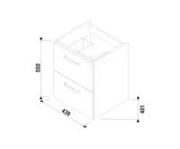 JIKA LYRAplus VIVA, skříňka s 2 zásuvkami pro umyvadlo 50 cm, Bílá (1)