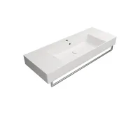 GSI KUBE X keramické umyvadlo 120x47cm, s odkládacími plochami, broušená spodní hrana, bílá mat (4)