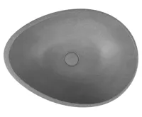 SAPHO PUNC betonové umyvadlo na desku, včetně výpusti, 53x39cm, černý granit (4)