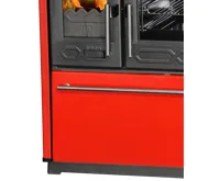 PLAMEN Sporák na tuhá paliva 850 GLAS - P červený (3)
