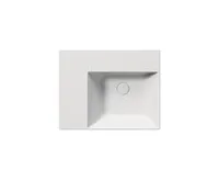GSI KUBE X keramické umyvadlo 60x47cm, s odkládací plochou vlevo, bez otvoru, bílá mat (1)