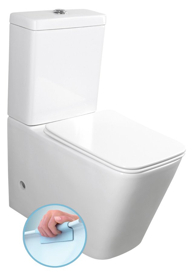 Sapho porto wc kombi, rimless, spodní/zadní odpad, bílá