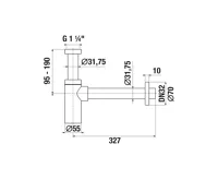 JIKA MIO N Umyvadlový sifon G5/4" x DN32, ABS , (1)