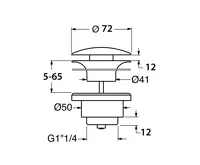 GSI GSI umyvadlová výpust 5/4“, click-clack, keramická zátka, 5-65mm, tortora mat (3)