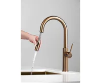 SAPHO FLAWO stojánková dřezová baterie s výsuvnou sprškou, měď mat (5)