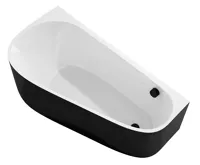 POLYSAN PROJEKTA DL MONOLITH nástěnná stojící vana 156x77x60cm, bílá/černá POLYSAN PROJEKTA DL MONOLITH nástěnná stojící vana 156x77x60cm, bílá/černá