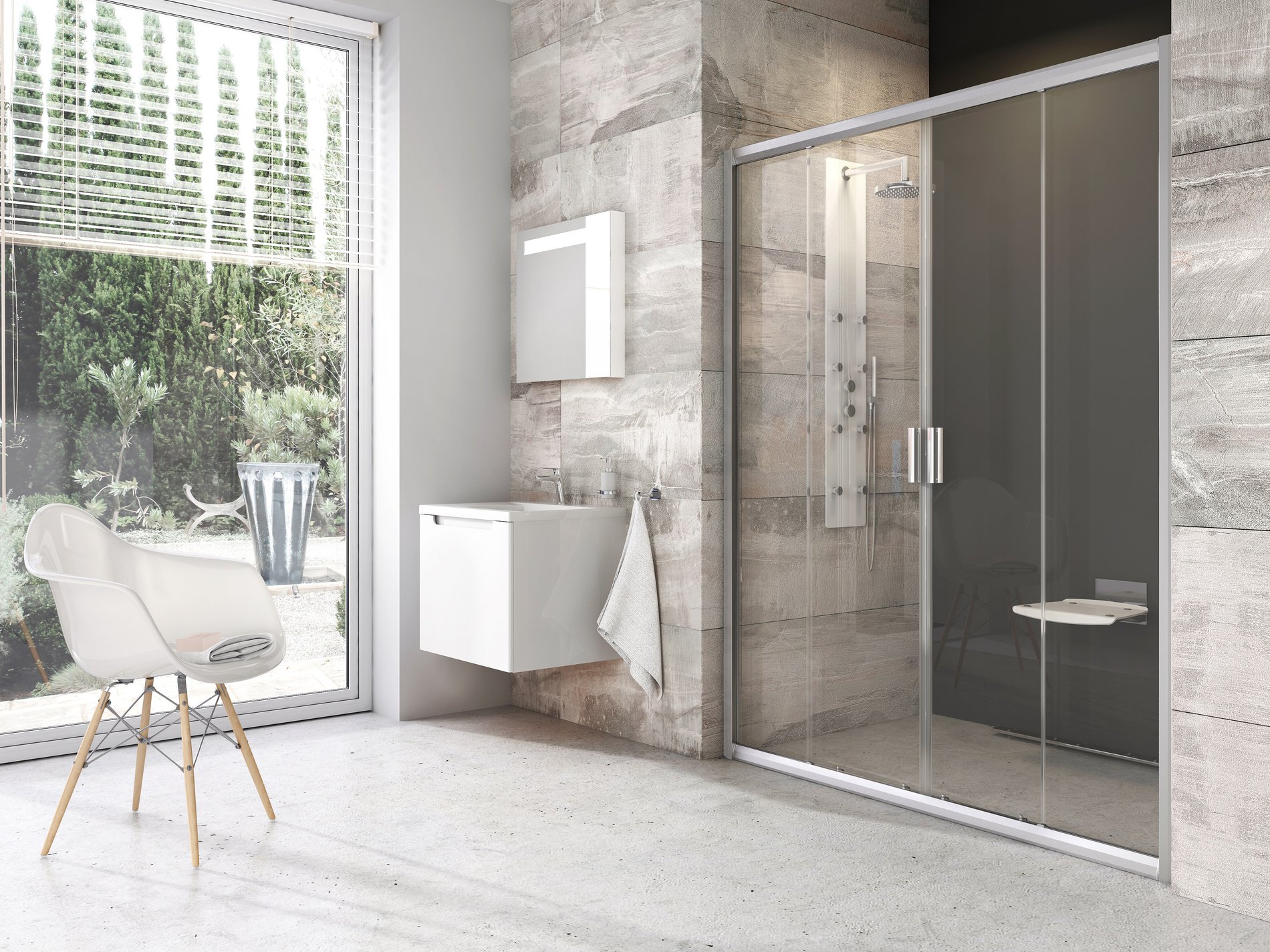 Ravak sprchové dveře blix bldp4-120 satin+transparent