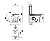 CREAVIT LARA WC kombi, spodní/zadní odpad, černá mat (8)
