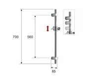 SAPHO Sprchová tyč, posuvný držák, kulatá, 700mm, černá mat (2)
