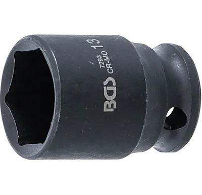 BGS Silová nástrčná hlavice, šestihranná,  6,3 mm (1/4"),  13 mm