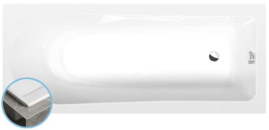 POLYSAN LISA SLIM obdélníková vana 150x70x47cm, bílá