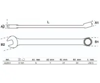 BGS Klíč očkoplochý, extra dlouhý, 9 mm (1)