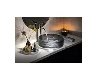 SAPHO MARAGUA skleněné gravírované umyvadlo na desku Ø 39,5cm, černá (1)