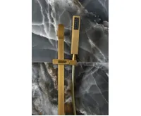 SAPHO Sprchová tyč, posuvný držák, hranatá, 680mm, ABS/zlato mat (3)