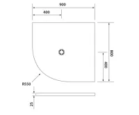 POLYSAN FLEXIA vanička z litého mramoru čtvrtkruh, s možností úpravy rozměru, 90x80cm, R550, pravá (2)