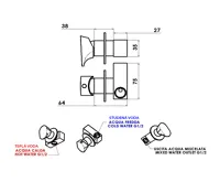 SAPHO AXAMITE podomítková bidetová baterie, 1 výstup, chrom (5)