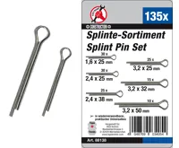 BGS Závlačky 1,6-2,4-3,2 mm, různé délky, sortiment 135 dílů