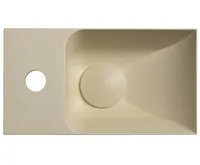 SAPHO PICCOLINO betonové umývátko 30,8x17cm, baterie vlevo, žlutá mat (6)