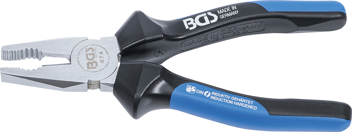 Bgs kombinované kleště, s fazetou a oddělovačem, 180 mm