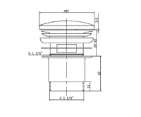 SAPHO Umyvadlová výpust 5/4“, click-clack, velká zátka, 30-45mm, chrom (5)