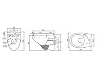 AQUALINE Závěsné WC Taurus s podomítkovou nádržkou a tlačítkem Geberit, bílá (3)