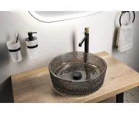 SAPHO SOLARIS stojánková umyvadlová baterie vysoká, černá/zlato mat (4)