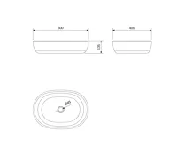 SAPHO PRIORI keramické umyvadlo na desku, 60x40 cm, černá s modrým vzorem (8)