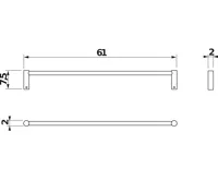 BASIC Závěsná tyč na ručníky 60 cm, chrom (1)