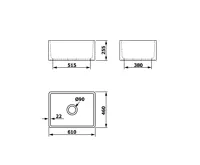 SAPHO GLORY keramický dřez 61x46cm, bílá (5)