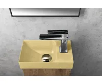 SAPHO PICCOLINO betonové umývátko 30,8x17cm, baterie vpravo, žlutá mat (4)