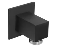 SAPHO Vývod sprchy, hranatý, tenká krytka, černá mat