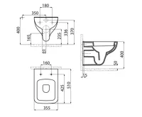 CREAVIT BENE závěsná WC mísa, 35,5x51cm, bílá (6)