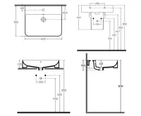 ISVEA SOTT AQUA keramické umyvadlo závěsné/na desku, 61x50cm, bílá (9)