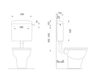 CREAVIT WC kombi, dvojtlačítko 4,5/6l, zadní odpad, bílá (3)