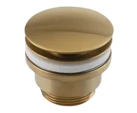 SAPHO Umyvadlová výpust 5/4“, click-clack, velká zátka, 10-55mm, zlato mat (3)