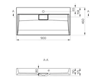 SAPHO AMUR umyvadlo, litý mramor, 90x46cm, kryt výpusti, bílá (10)