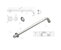 AQUALINE Sprchové ramínko kulaté, 405mm, chrom (2)