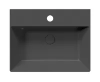GSI KUBE X keramické umyvadlo 60x47cm, broušená spodní hrana, černá mat (3)