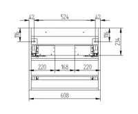 Aira desk, koupelnová skříňka, bílá, 2 zásuvky, 610x530x460 mm (2)
