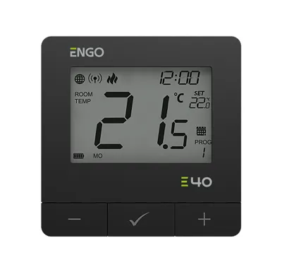 ENGO Controls Chytrý termostat E40-BATB ZigBee/868MHz, černá