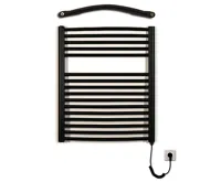 Koupelnový radiátor elektrický Thermal KDO-E 600/ 720 - 300W, pravý - černý mat Koupelnový radiátor elektrický Thermal KDO-E 600/ 720 - 300W, pravý - černý mat