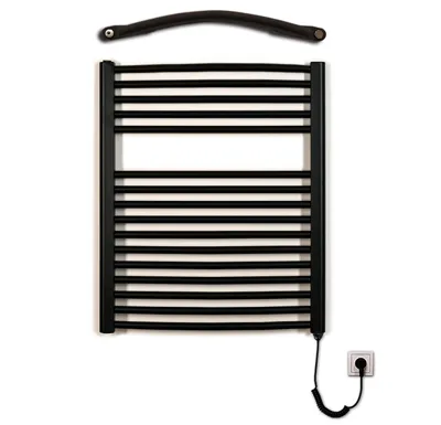 Koupelnový radiátor elektrický Thermal KDO-E 600/ 720 - 300W, pravý - černý mat